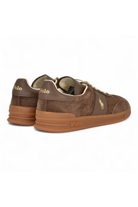 Sneaker uomo in camoscio colore testa di moro. POLO RALPH LAURENT | 80997370-7001
